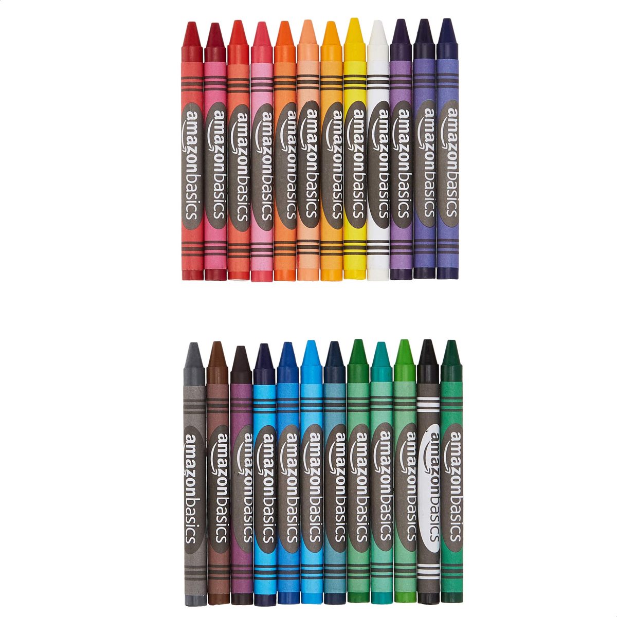 AmazonBasics Crayons - 24 Assorted Colors, 2-Pack