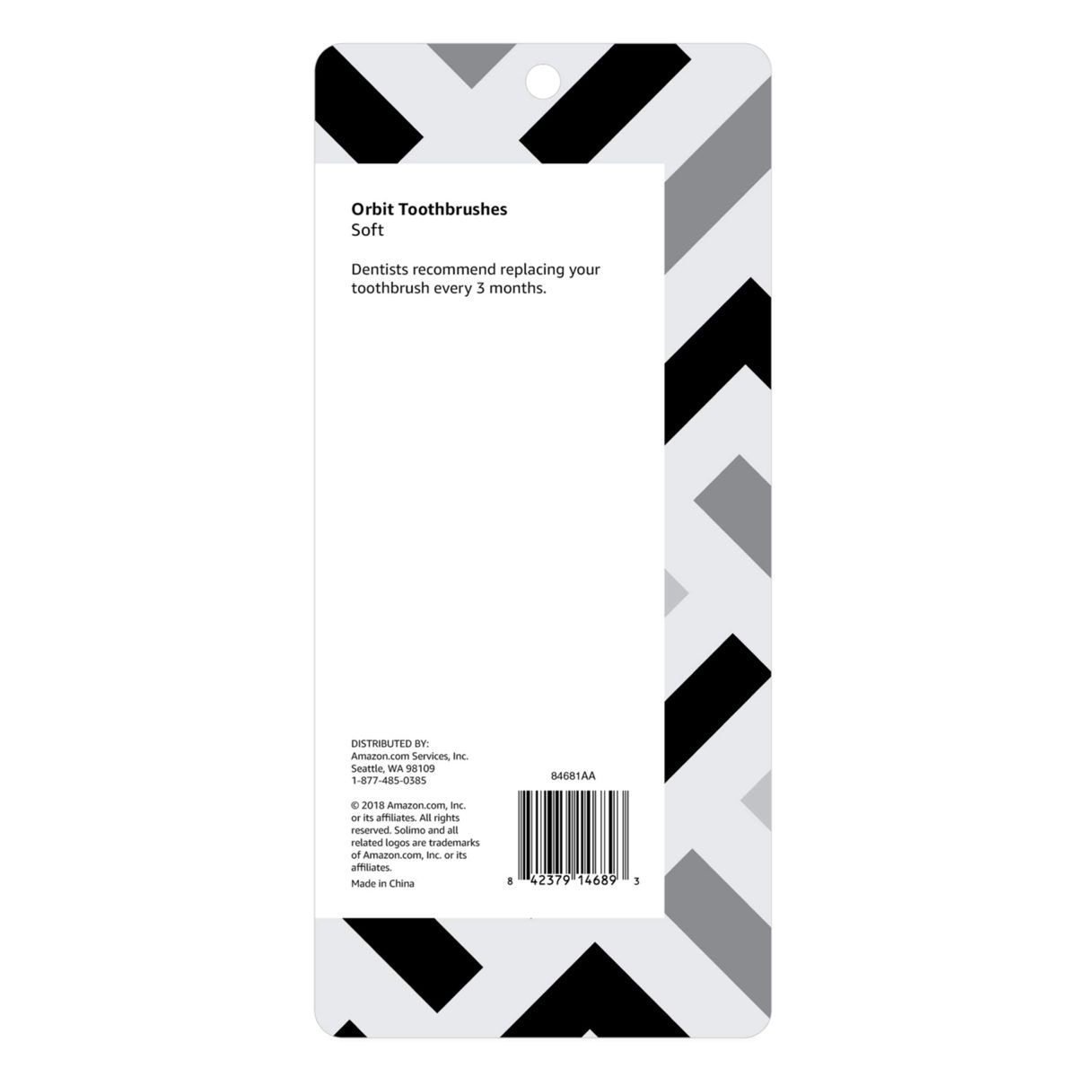 Amazon Brand - Solimo Orbit Toothbrushes, 4 Count