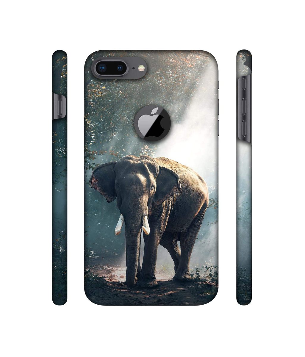 Amazon Brand - Solimo Designer Elephant 3D Printed Hard Back Case Mobile Cover for Apple iPhone 8 Plus (with Logo Cut)