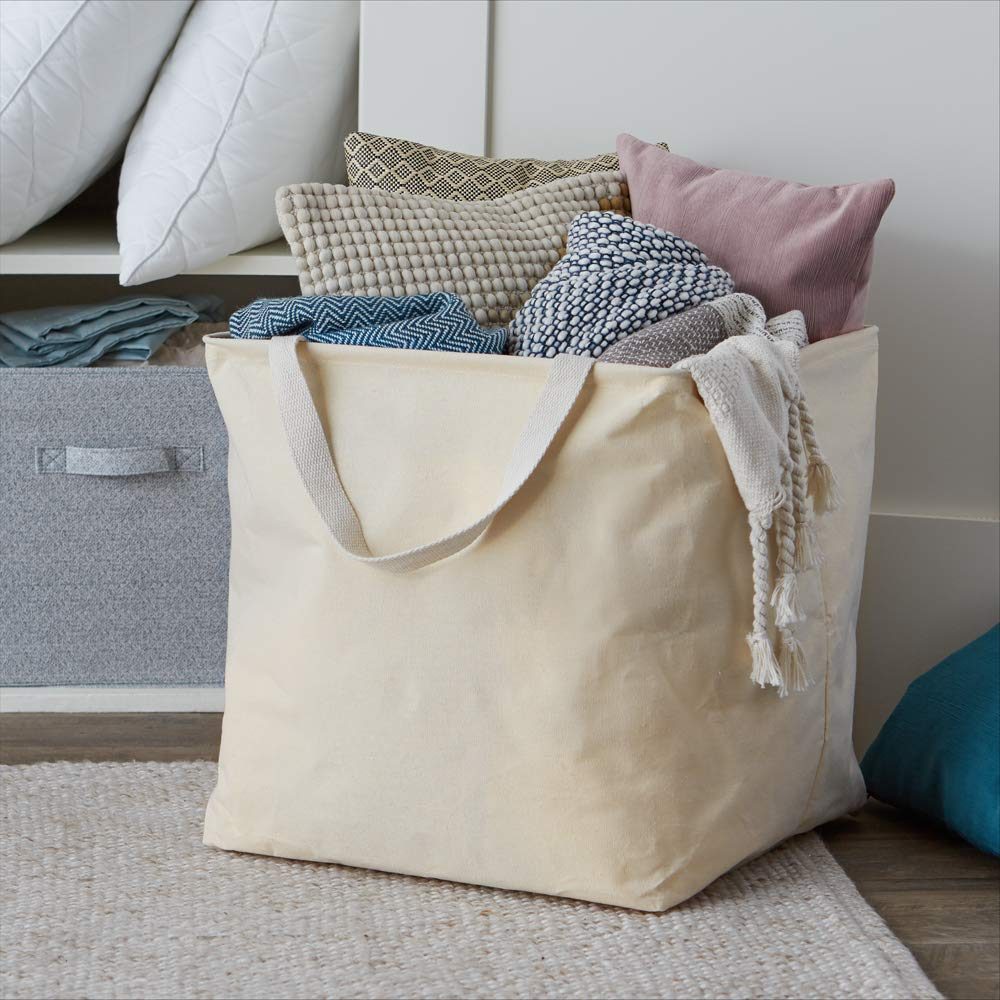 AmazonBasics Fabric Storage Bin - Large Cube, Natural