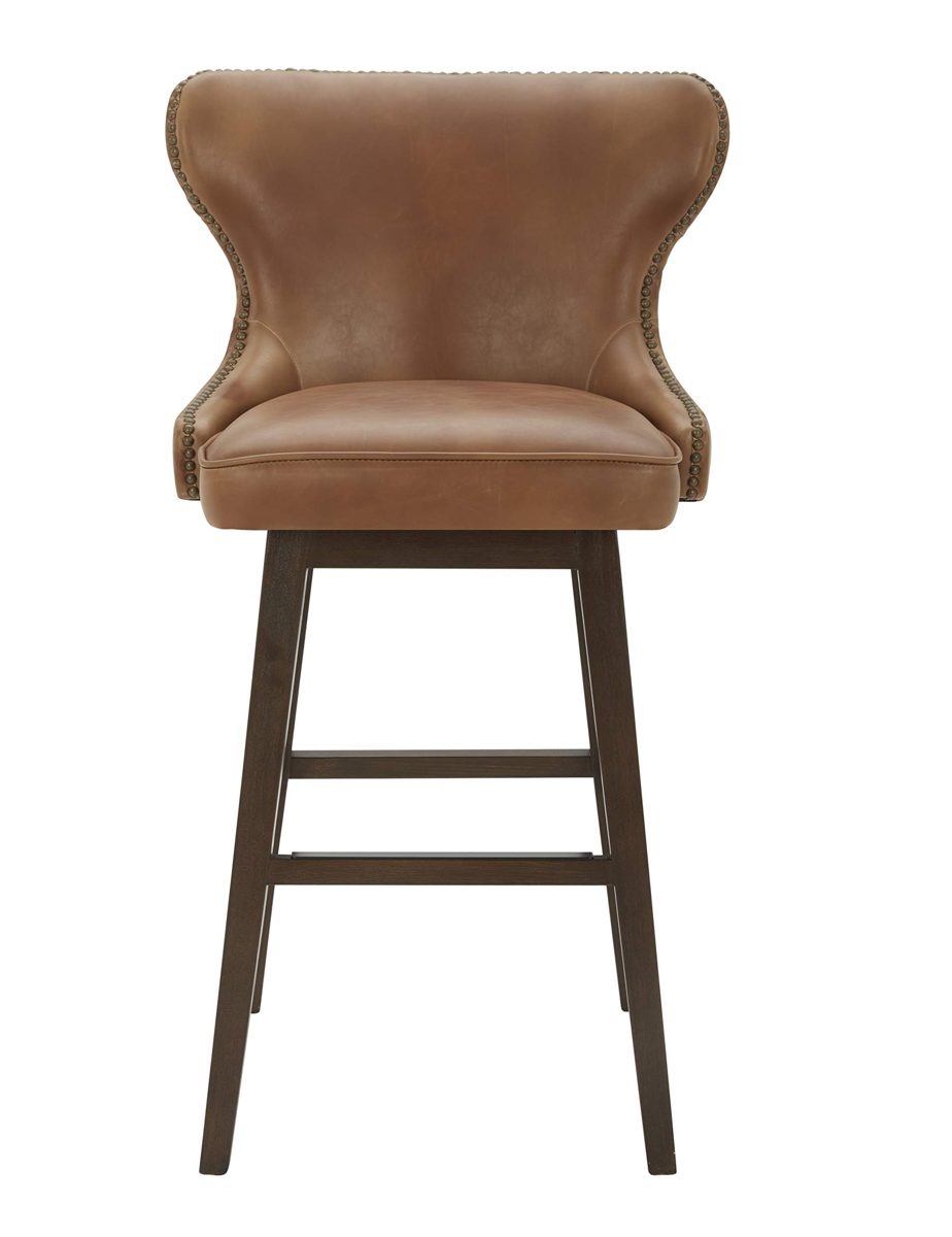 Amazon Brand – Stone & Beam Louise Memory Swivel Barstool, 42.1"H, Wax Sand