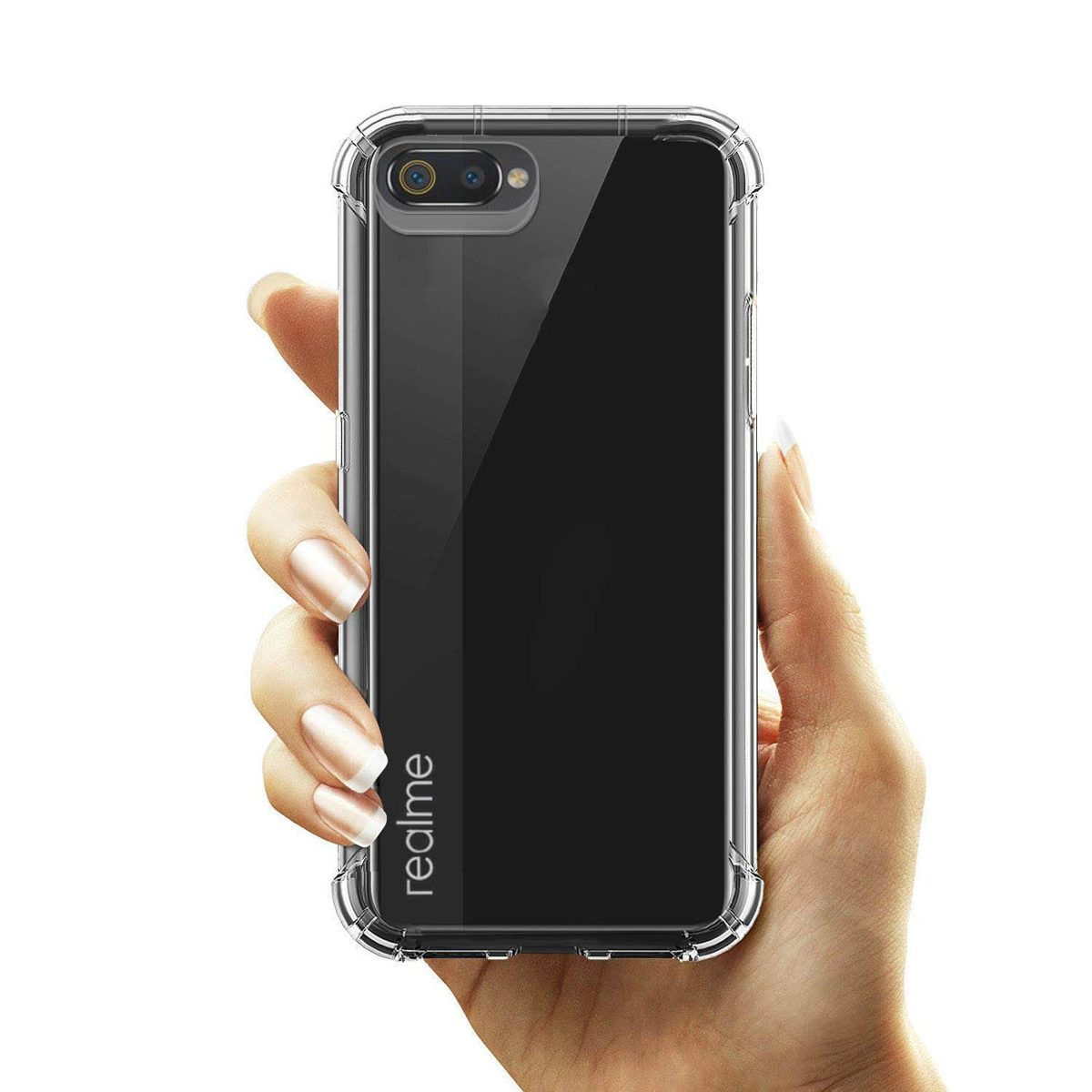 (Renewed) AmazonBrand - Solimo Mobile Cover (Soft & Flexible Back case) for Realme C2 (Transparent)