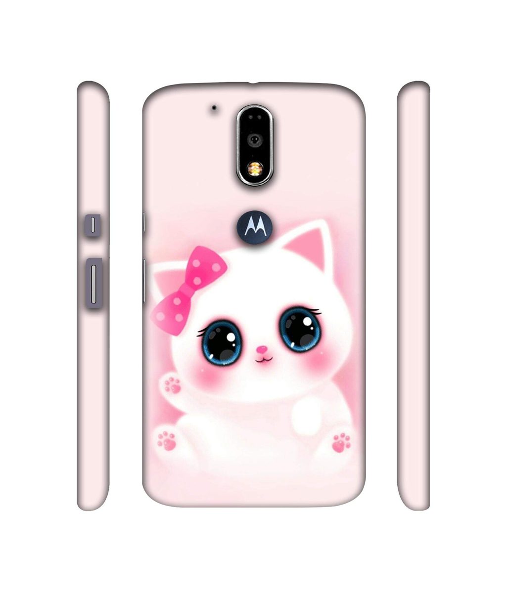 Amazon Brand - Solimo Designer Babby Kitty 3D Printed Hard Back Case Mobile Cover for Motorola Moto G4 Plus (with Logo Cut)