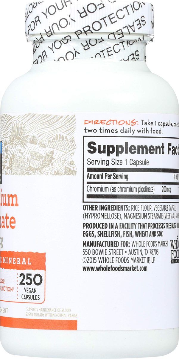 365 Everyday Value, Chromium Picolinate 200mcg, 250 ct