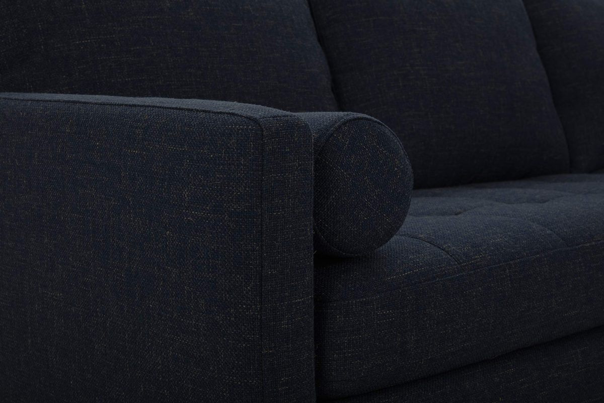 Amazon Brand – Rivet Aiden Mid-Century Sectional with Tapered Wood Legs, 86"W, Wathet Blue