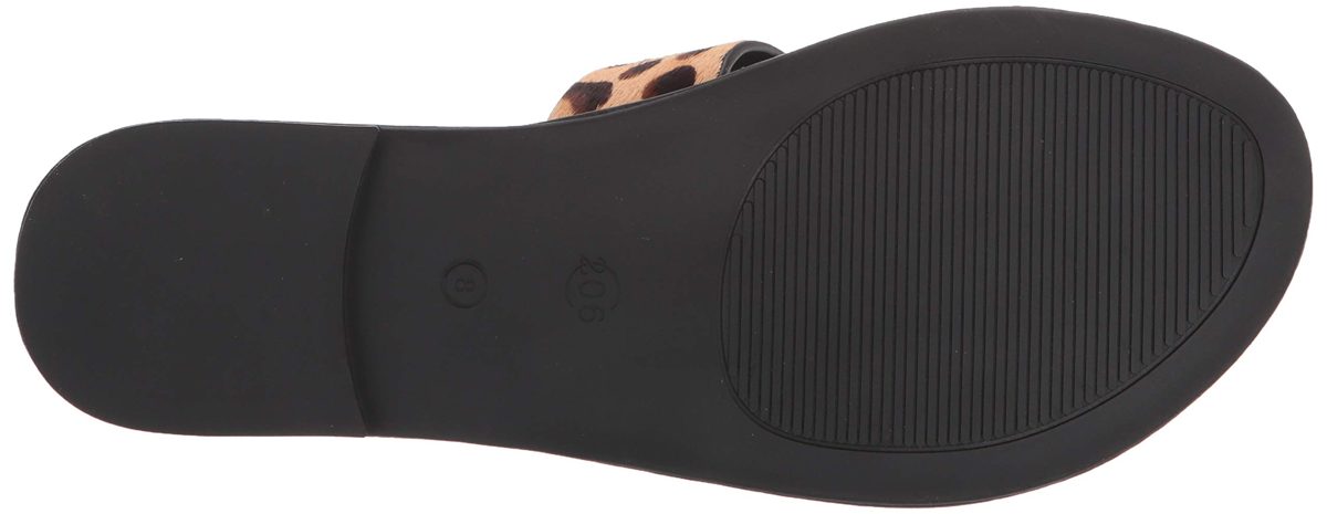 Amazon Brand - 206 Collective Women's Sabor Flat Sandal, Leopard Calf Hair, 12 B US