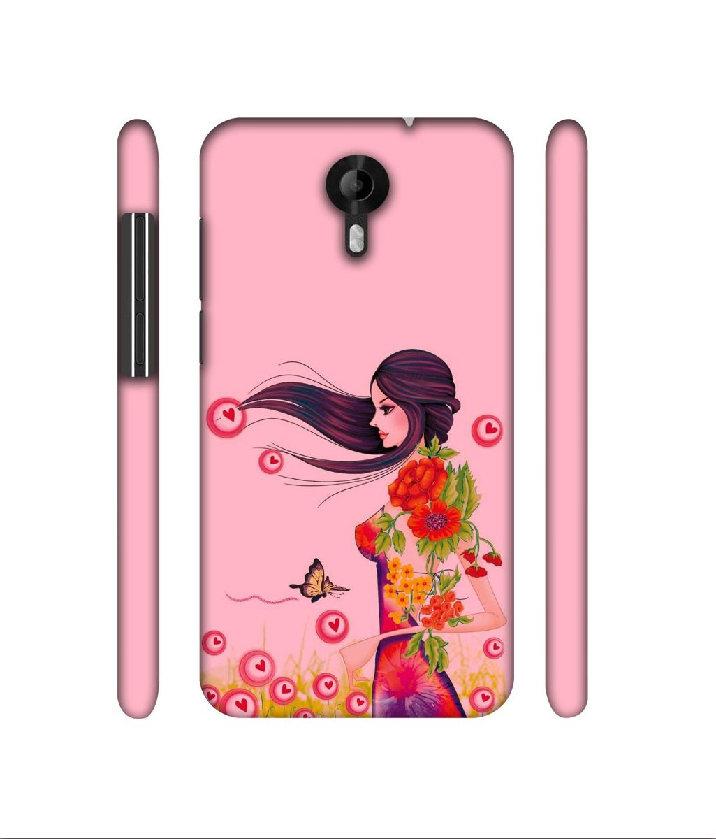 Amazon Brand - Solimo Designer Lady Vector Pattern 3D Printed Hard Back Case Mobile Cover for Micromax Canvas Nitro 4G E455