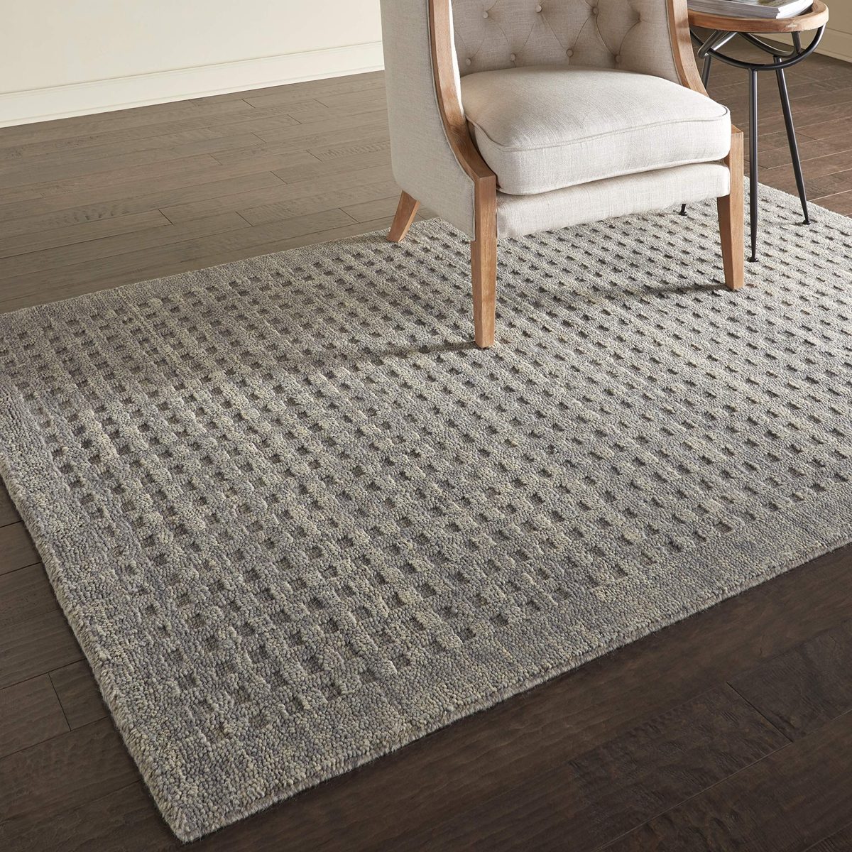 Amazon Brand – Stone & Beam Casual Geometric Wool Area Rug, 7' 6" x 5', Charcoal
