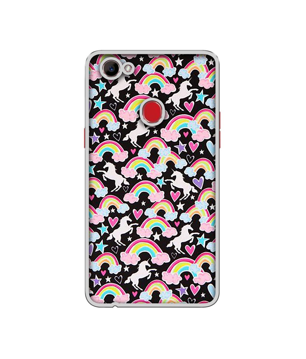 Amazon Brand - Solimo Designer Unicorn Texture UV Printed Soft Back Case Mobile Cover for Oppo F7