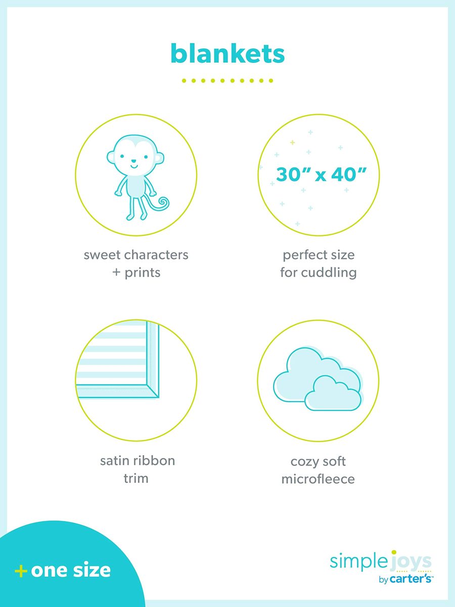 Simple Joys by Carter's Baby Boys' 2-Pack Plush Blankets