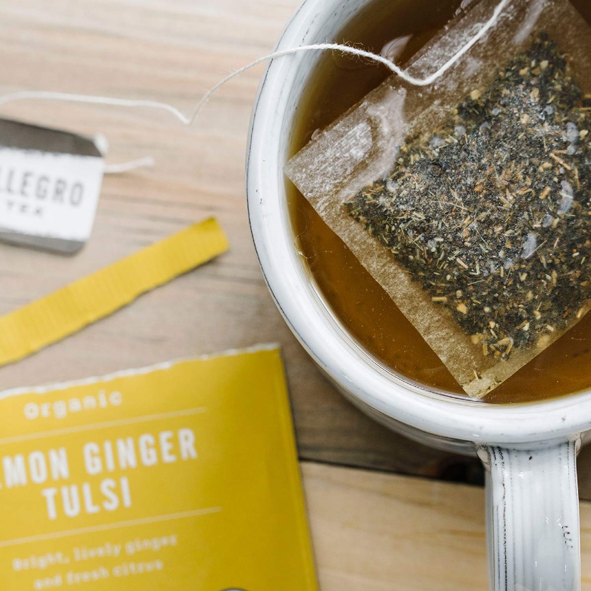 ALLEGRO TEA Organic Lemon Ginger Tulsi Tea, 20 CT