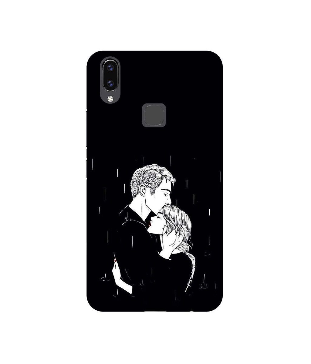 Amazon Brand - Solimo Designer Couples Standing in Rain 3D Printed Hard Back Case Mobile Cover for Vivo V9 / V9 Pro
