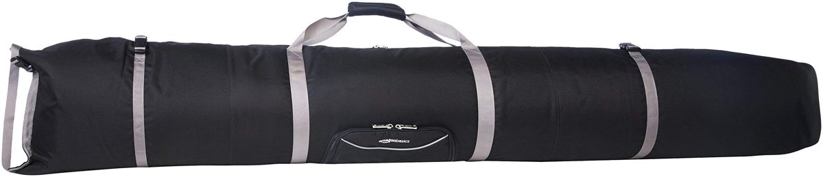 AmazonBasics Small Double Padded Ski Bag - 59 x 7 x 7 Inches, Black (Renewed)