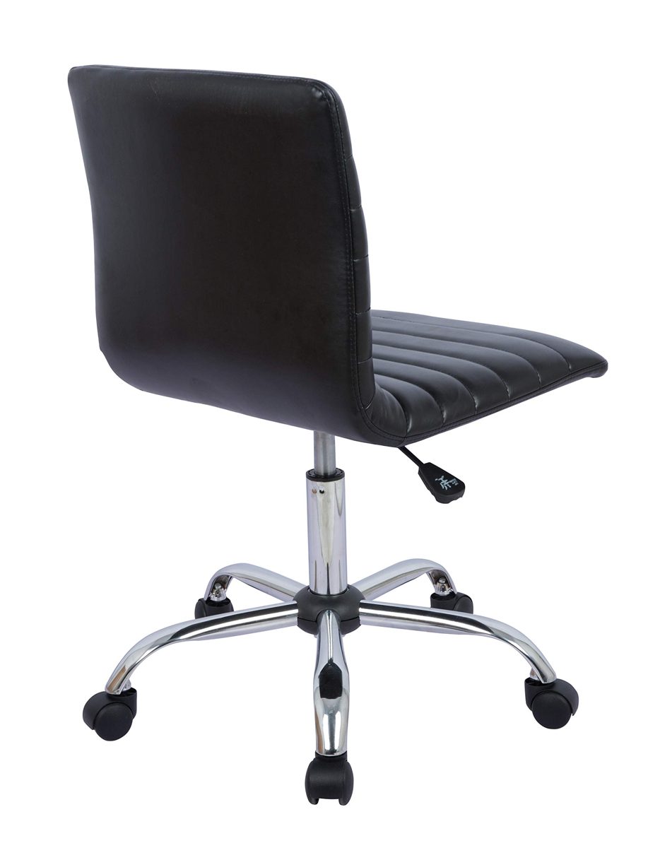 AmazonBasics Modern, Low-Back, Adjustable, Swivel, Armless Office Task Desk Chair with Casters, Black