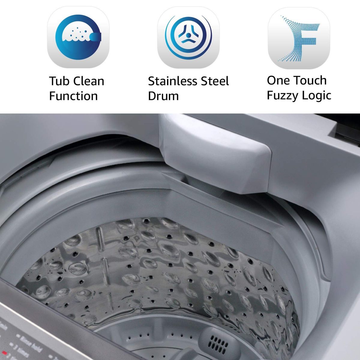 (Renewed) AmazonBasics 6.5 kg Fully-Automatic Top Load Washing Machine (Grey/Black, Full Metal body, LED Display)