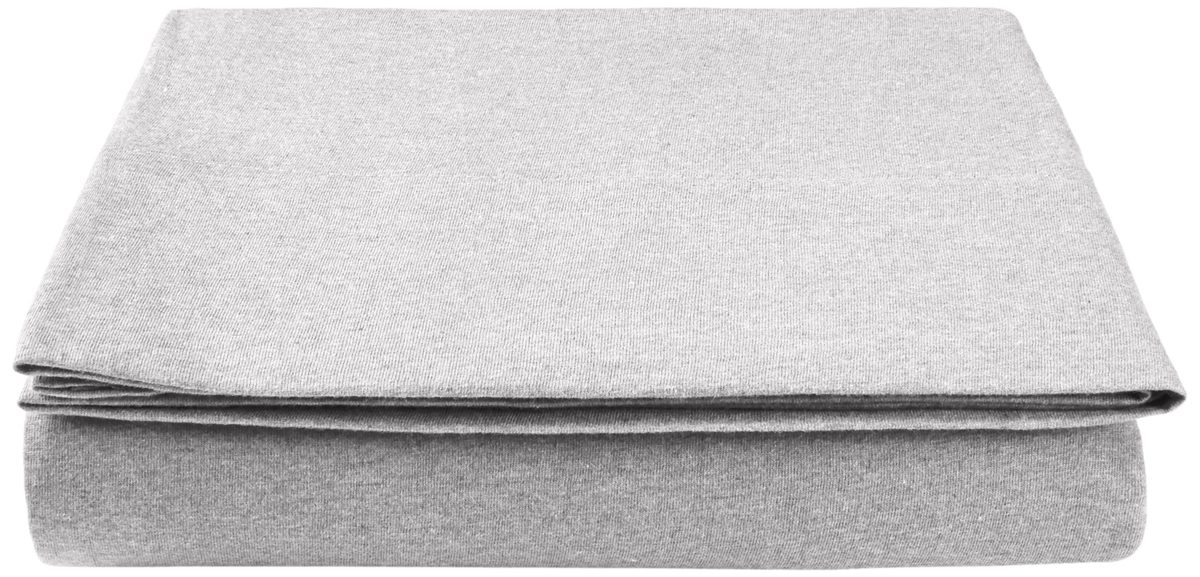 Pinzon by Amazon Heather Jersey Flat Sheet, King - Light Gray