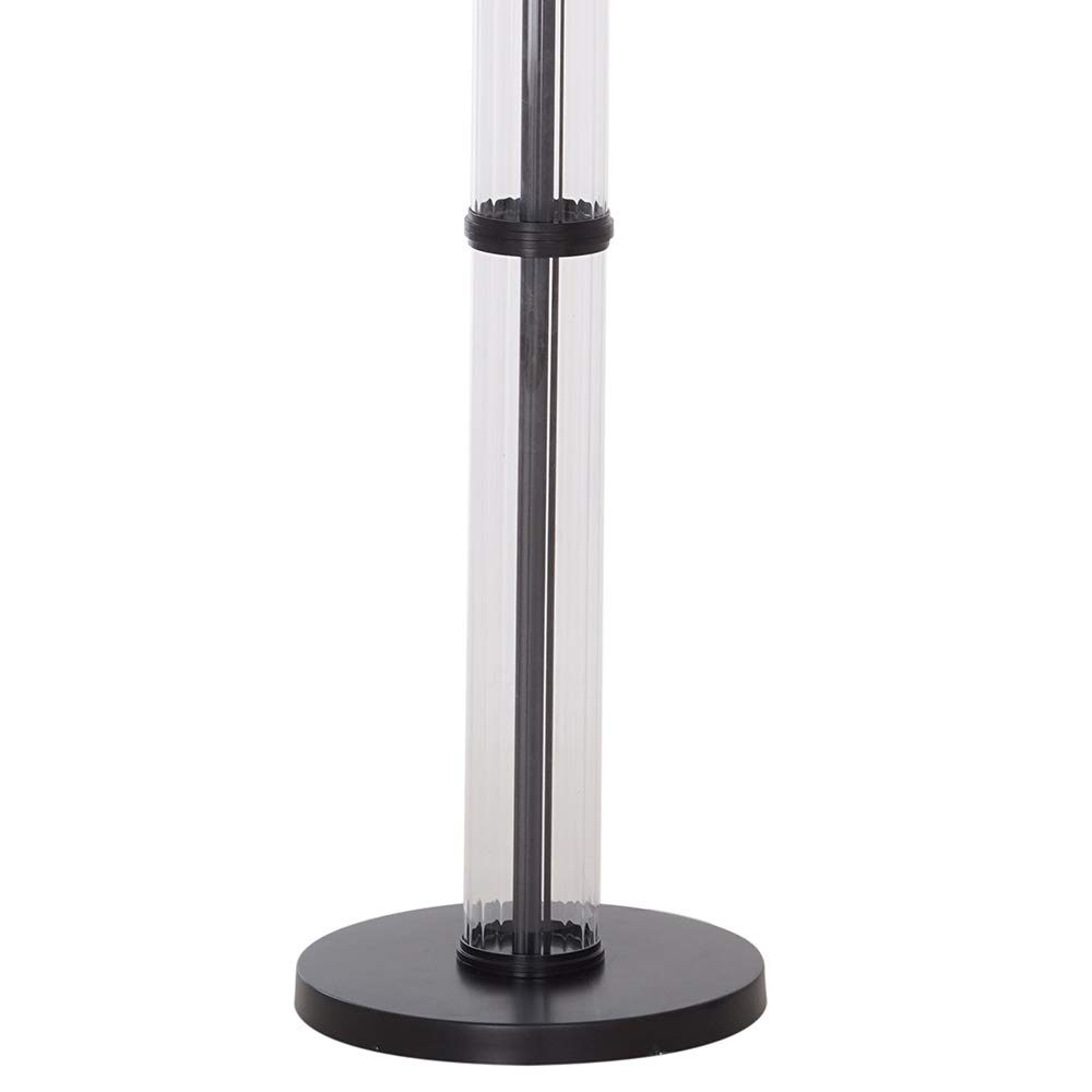 Ravenna Home Clear Ribbed Glass Cylinder Living Room Floor Lamp with LED Light Bulb - 64.25 Inches, Dark Bronze