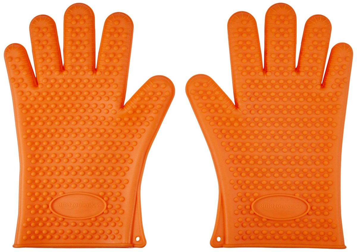 AmazonBasics Silicone BBQ Gloves, One Pair (Renewed)