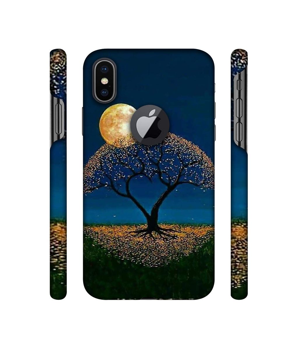 Amazon Brand - Solimo Designer Dark Night View 3D Printed Hard Back Case Mobile Cover for Apple iPhone X (Logo Cut)