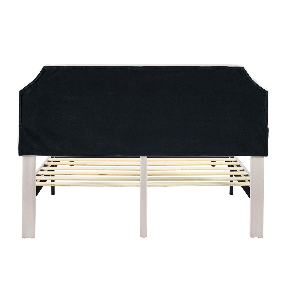 Upholstered Curve with Button Tufted Platform Bed/Mattress Foundation /  Strong Wood Slat Support /Easy Assembly/Beige,King