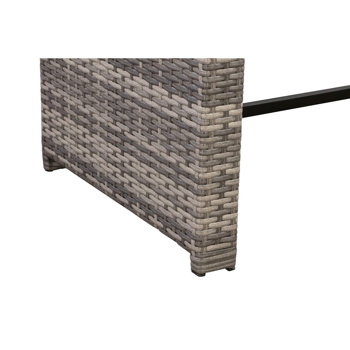 AmazonBasics Outdoor Patio Garden PE Rattan Textured Faux Wicker Modular Sofa - 4-Piece Set, Brown and Grey Rattan