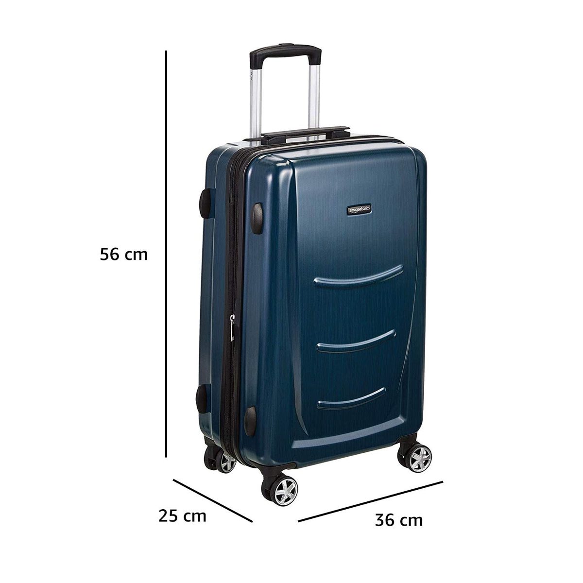 AmazonBasics 20 inch 55 cm Hardshell Cabin Size Suitcase, Navy Blue