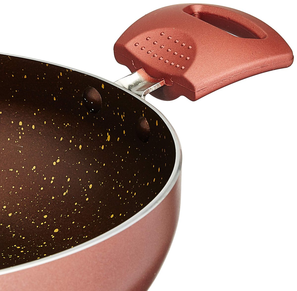 Amazon Brand - Solimo Non Stick Kadhai (24cm, Granite finish, 5 layer coating, Induction and Gas stove compatible)