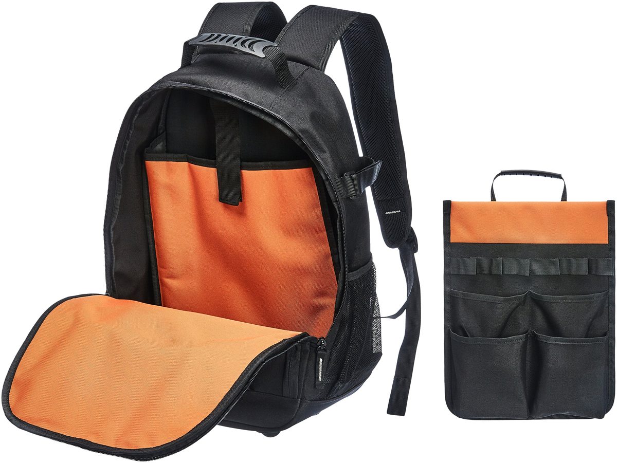 Amazon Basic Tool Bag Backpack - 22 Pockets with Utility Loop