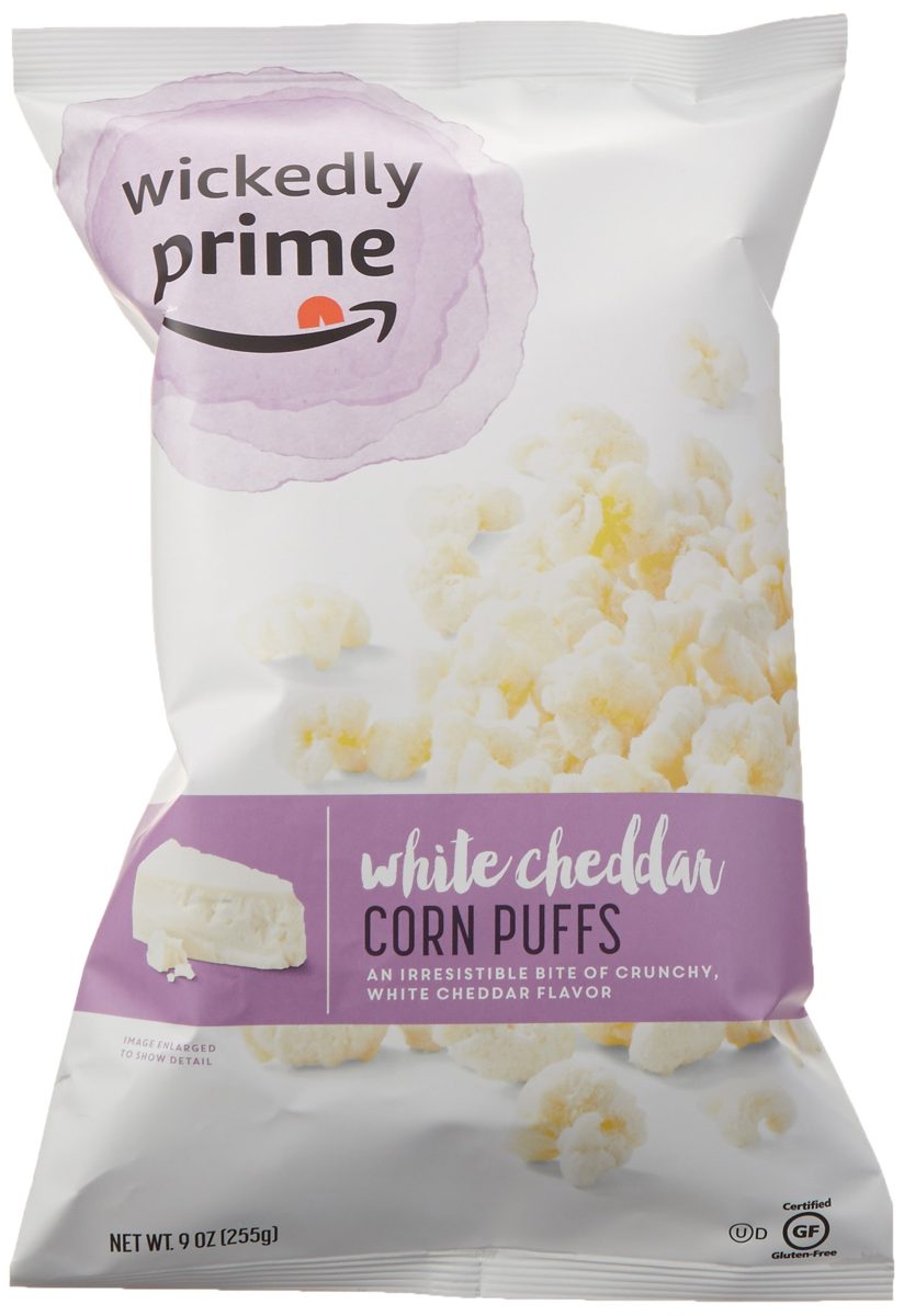 Wickedly Prime White Cheddar Corn Puffs, 9 Ounce (Pack of 4)
