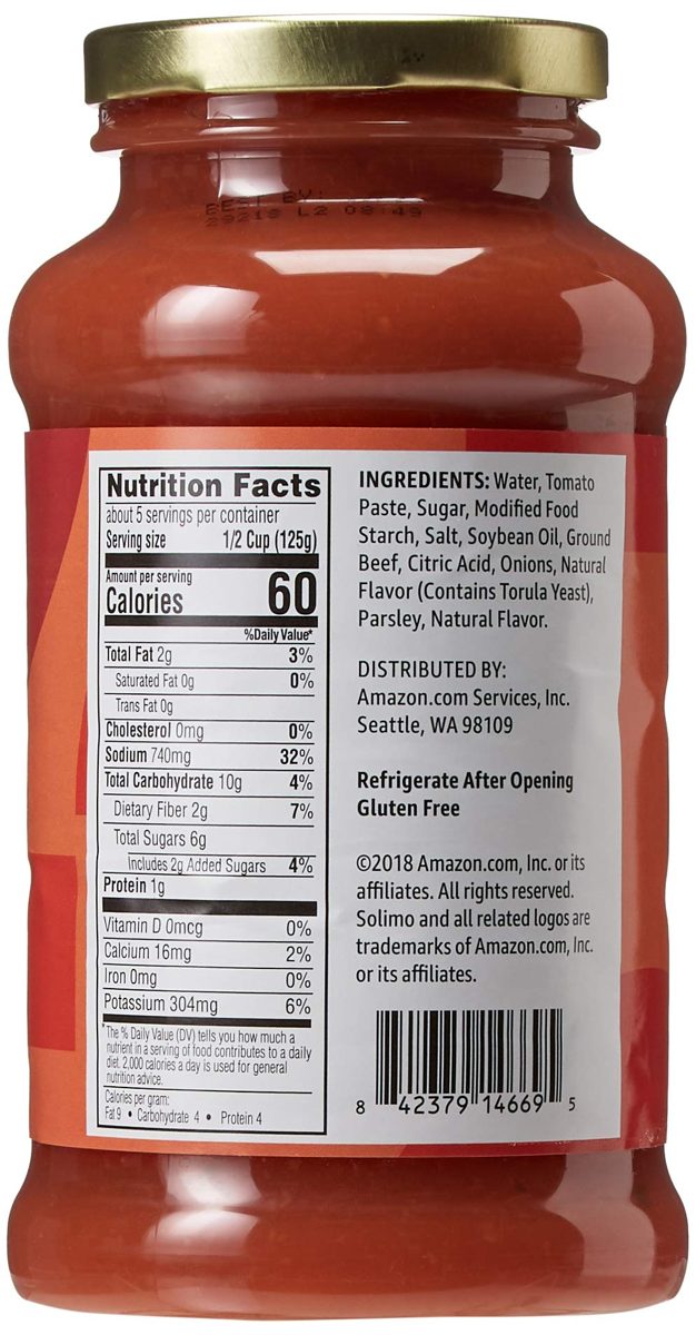 Solimo Meat-flavored Pasta Sauce, 24oz