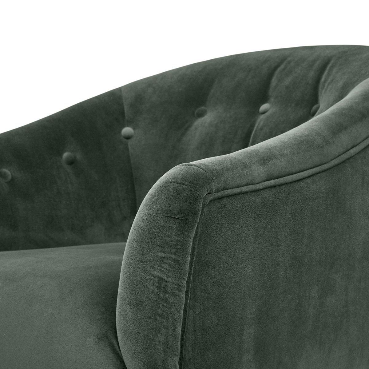 Amazon Brand – Rivet Curved Tufted Velvet Accent Chair, Marina Mid-Century, 28.7"W, Hunter Green