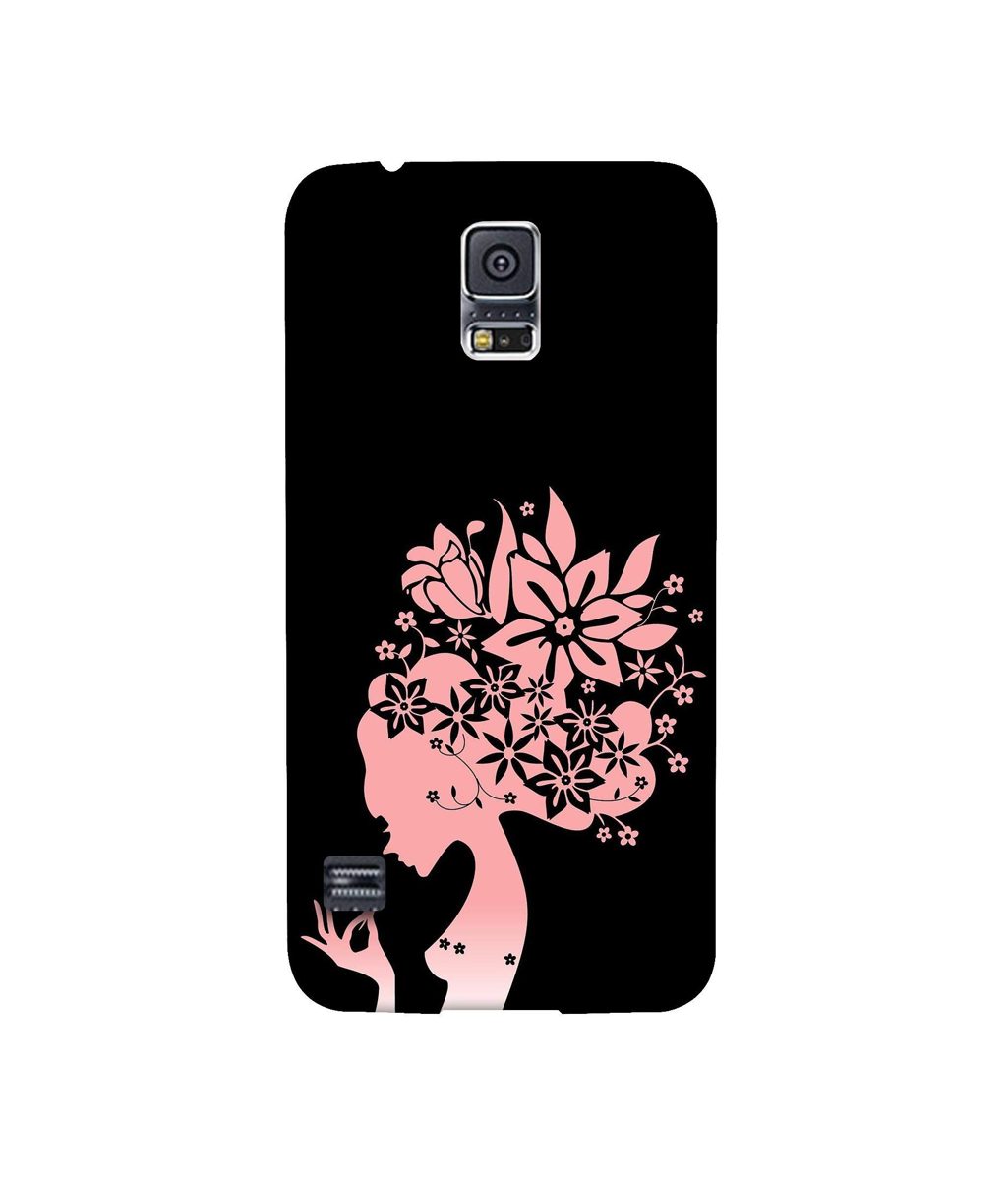 Amazon Brand - Solimo Designer Pink Color Lady Vector 3D Printed Hard Back Case Mobile Cover for Samsung Galaxy S5 i9600
