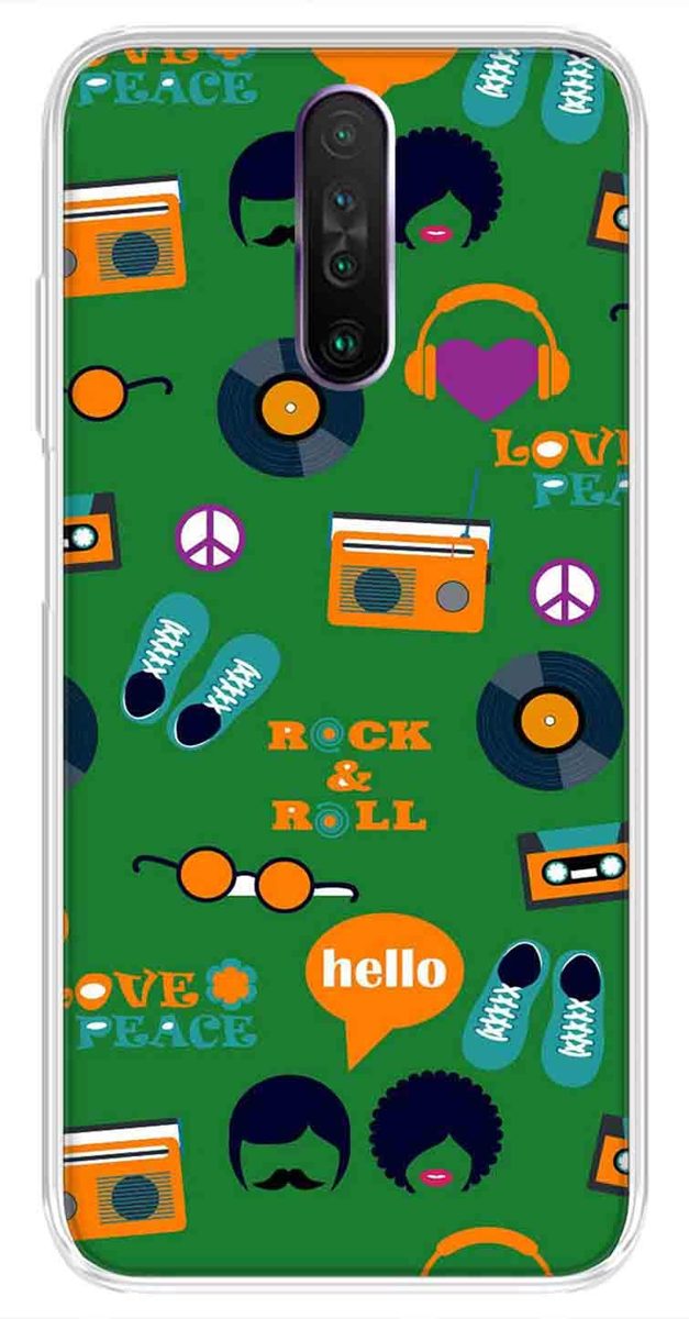 Amazon Brand - Solimo Designer Multicolor Green Pattern Design Printed Soft Back Case Mobile Cover for Poco X2 / Xiaomi Redmi K30
