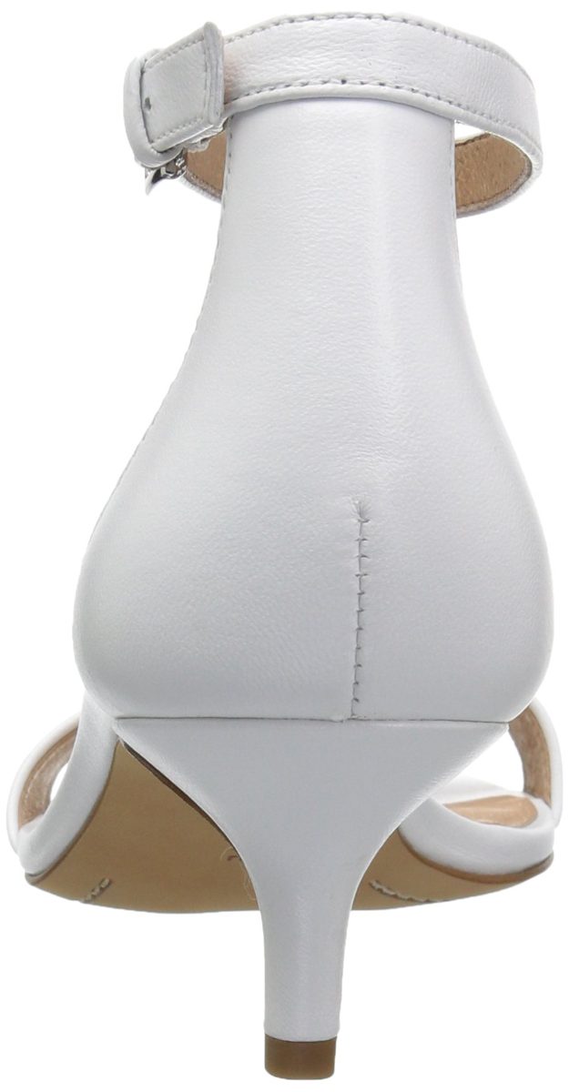 Amazon Brand - 206 Collective Women's Eve Stiletto Heel Dress Sandal-Low Heeled, white leather, 12 B US
