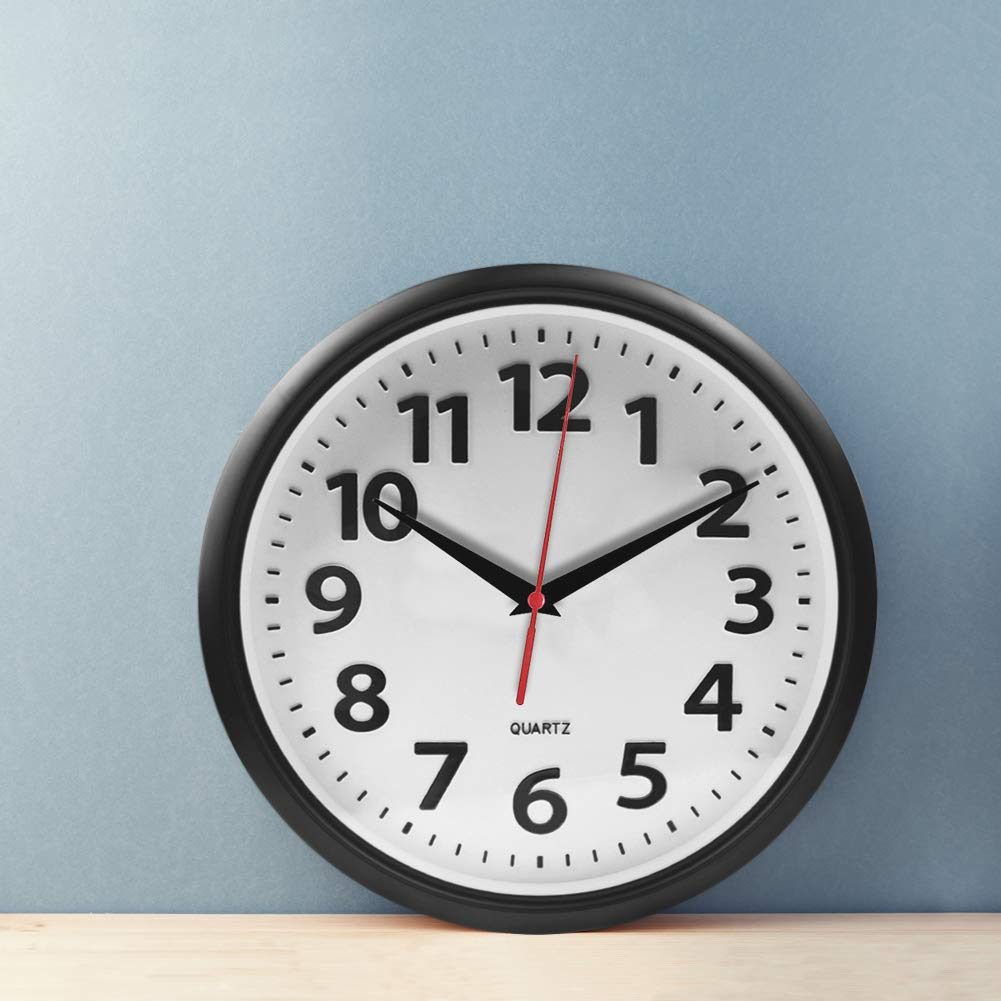 UMI. Essentials Silent Non Ticking Wall Clock, Black (Set of 2)