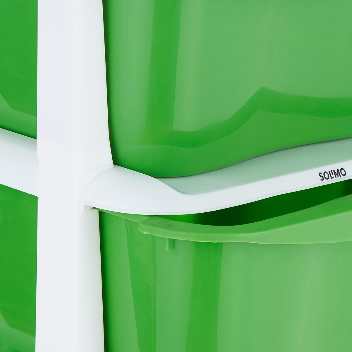 Amazon Brand - Solimo Plastic Multipurpose Modular Drawer, 4 Racks, Green