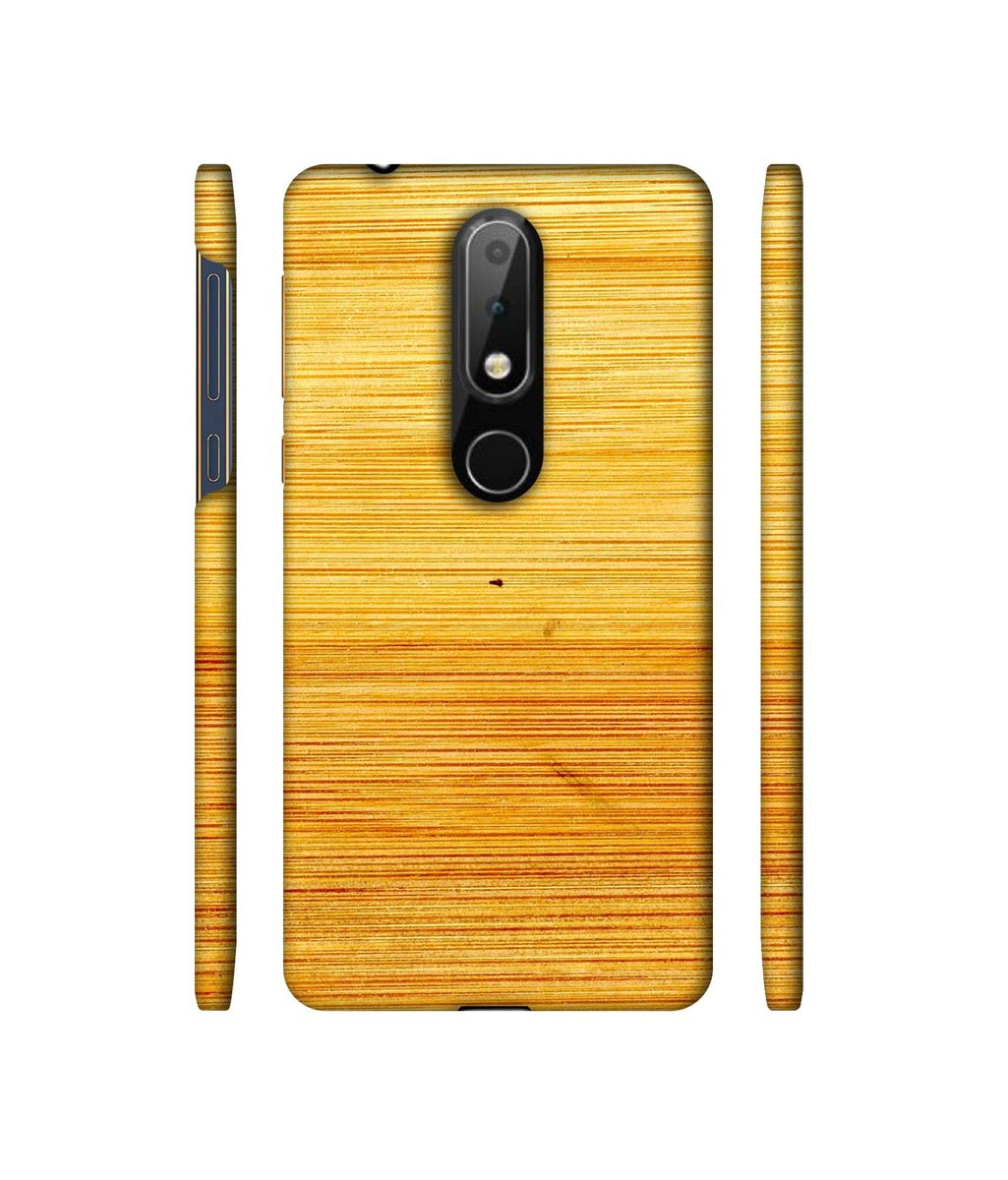 Amazon Brand - Solimo Designer Yellow Brush Texture 3D Printed Hard Back Case Mobile Cover for Nokia 6.1 Plus