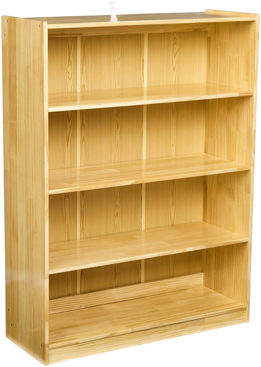 AmazonBasics Adjustable Wooden Bookshelf, 4 Sections