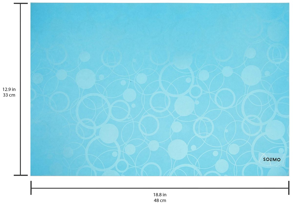 Amazon Brand - Solimo PVC Fridge Multipurpose Mat, Circles, Set of 6, Brown, Blue and Pink