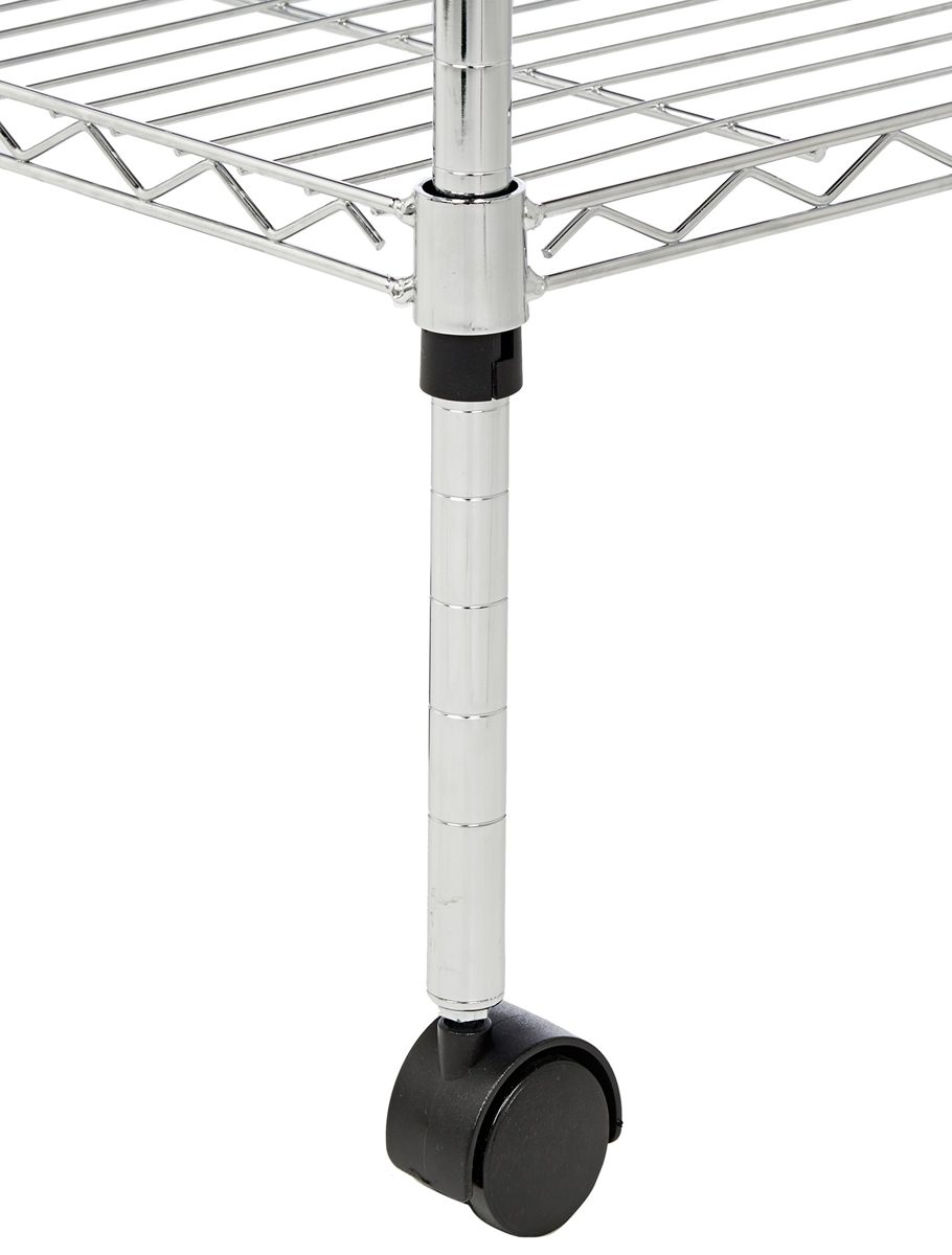 AmazonBasics 5-Shelf Shelving Unit on Wheels - Chrome