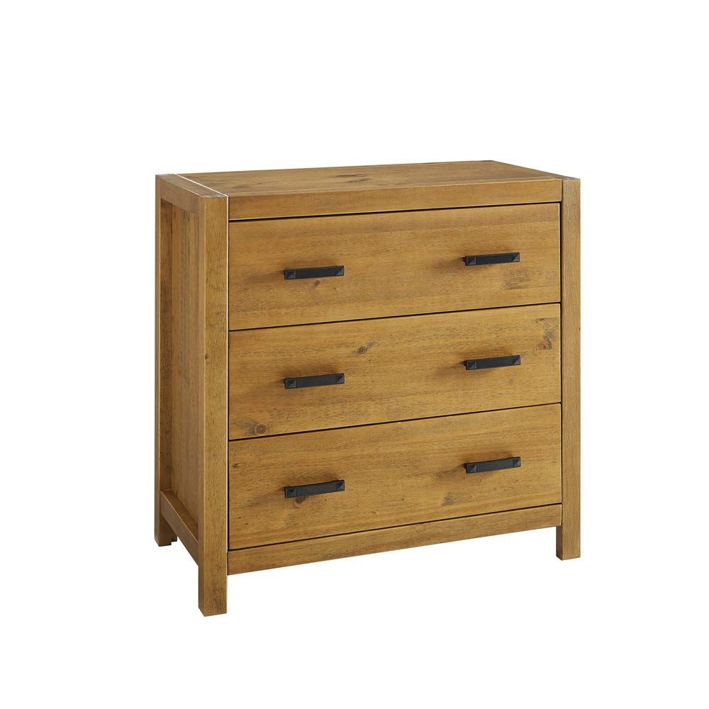 Amazon Brand – Stone & Beam Rustic 3-Drawer Bedroom Dresser, 31.9"W, Oak Finish
