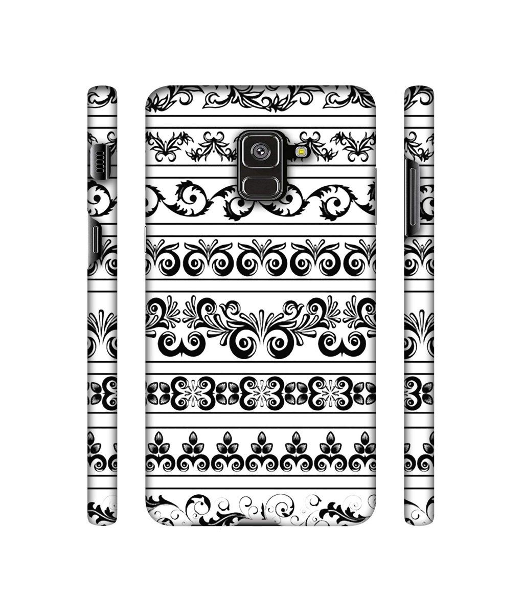 Amazon Brand - Solimo Designer Black Multi Patterns 3D Printed Hard Back Case Mobile Cover for Samsung Galaxy A8 Plus