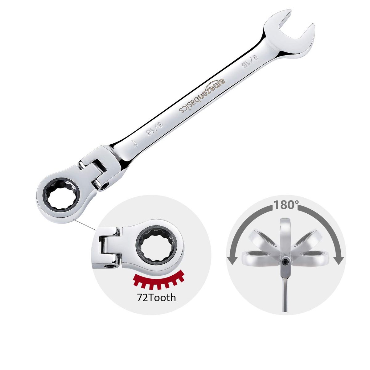 AmazonBasics Flexible Combination Spanner Set (7 Pieces)