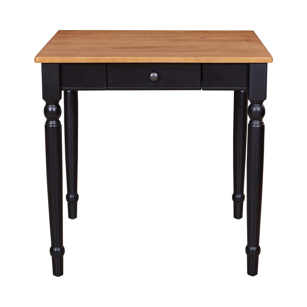 Amazon Brand – Ravenna Home Traditional Dining Table 29"H, Black and Rustic Honey Pine