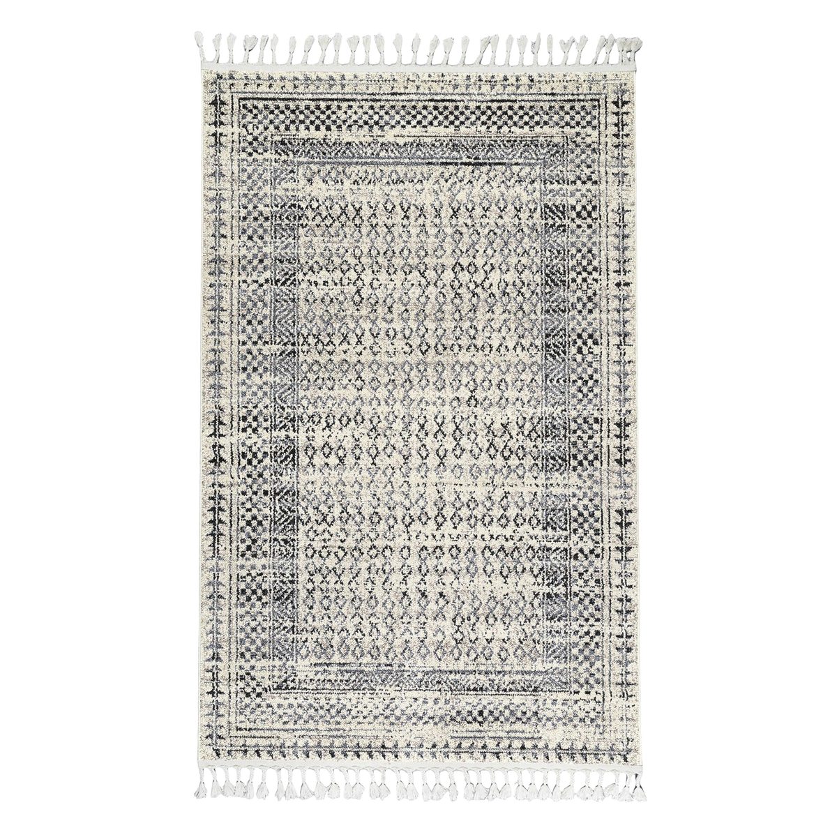 Amazon Brand – Stone & Beam Modern Vintage-Look Area Rug, 5 x 8 Foot, Ivory