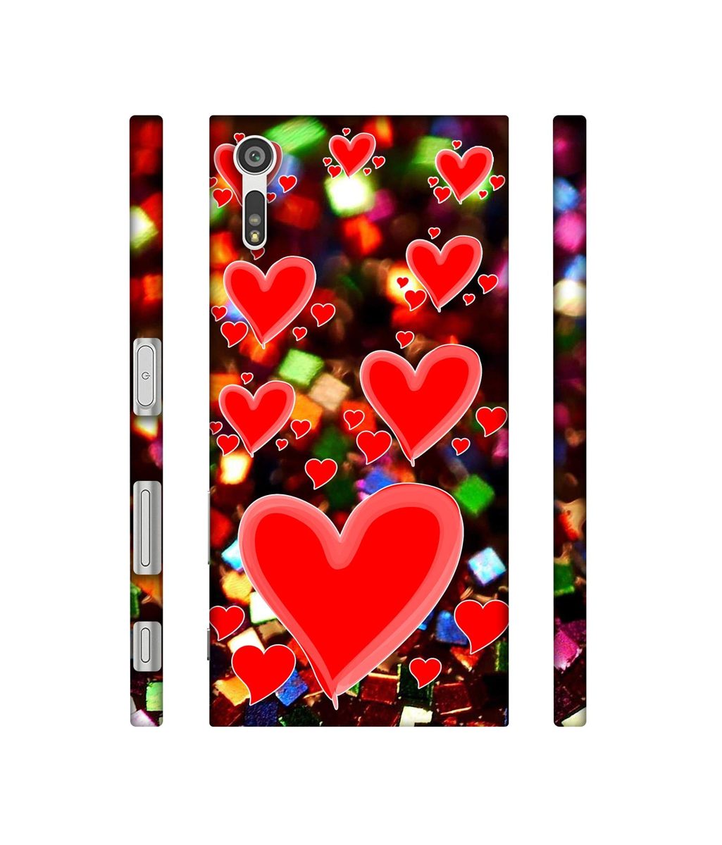 Amazon Brand - Solimo Designer Heart Texture on Glitters 3D Printed Hard Back Case Mobile Cover for Sony Xperia XZ Dual