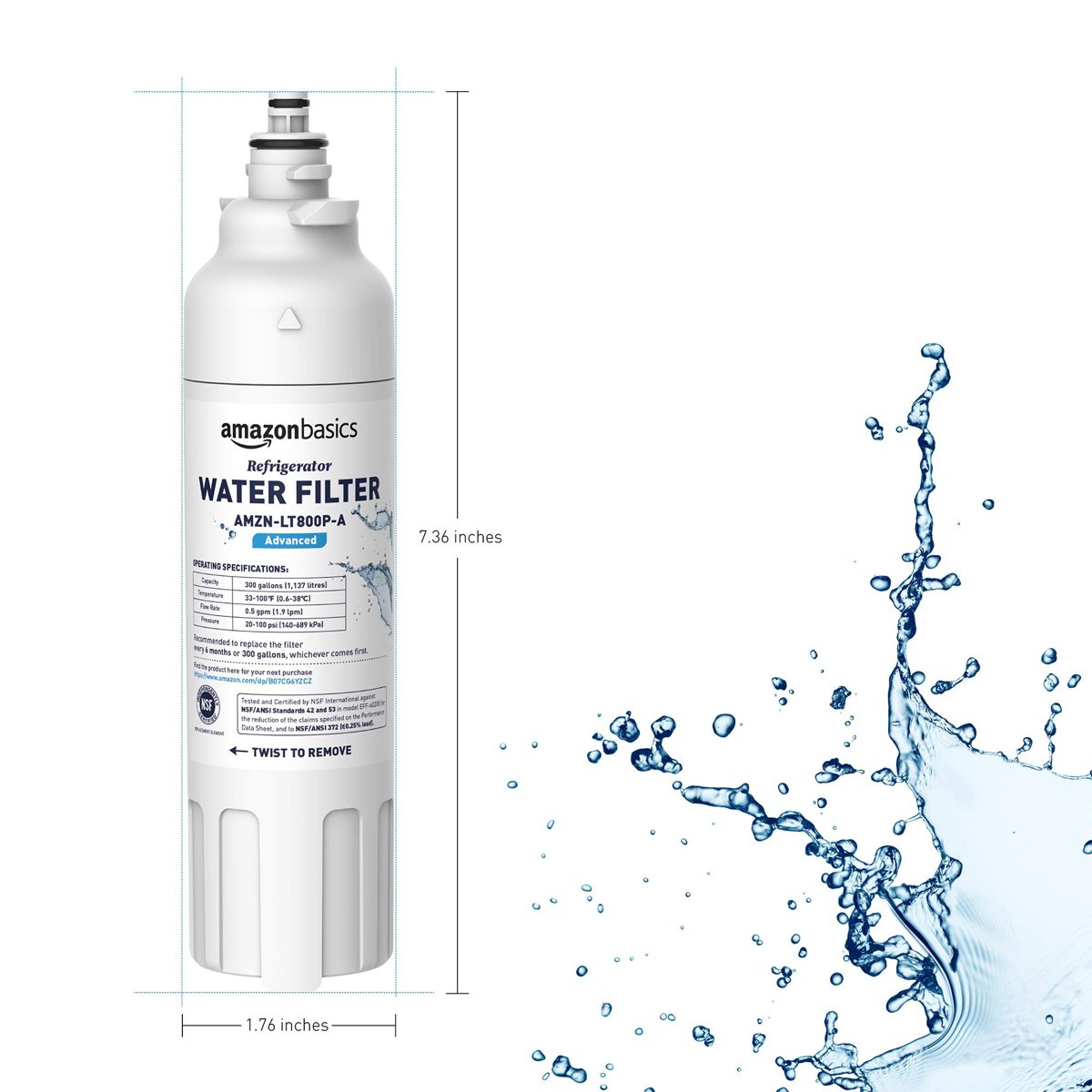 AmazonBasics Replacement LG LT800P Refrigerator Water Filter - Standard Filtration