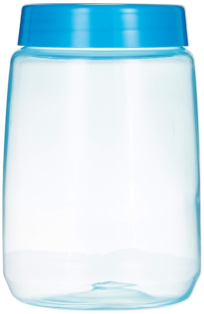 (Renewed) Amazon Brand - Solimo Plastic Storage Bottle Set, 1 Litre, Set of 3, Multicolour