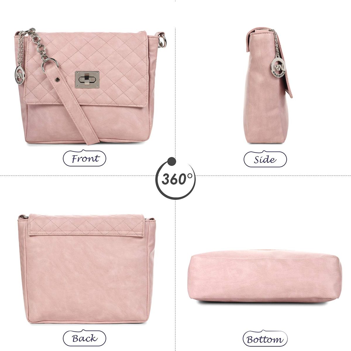 Nia & Nicole Women's Sling Bag (Baby Pink)