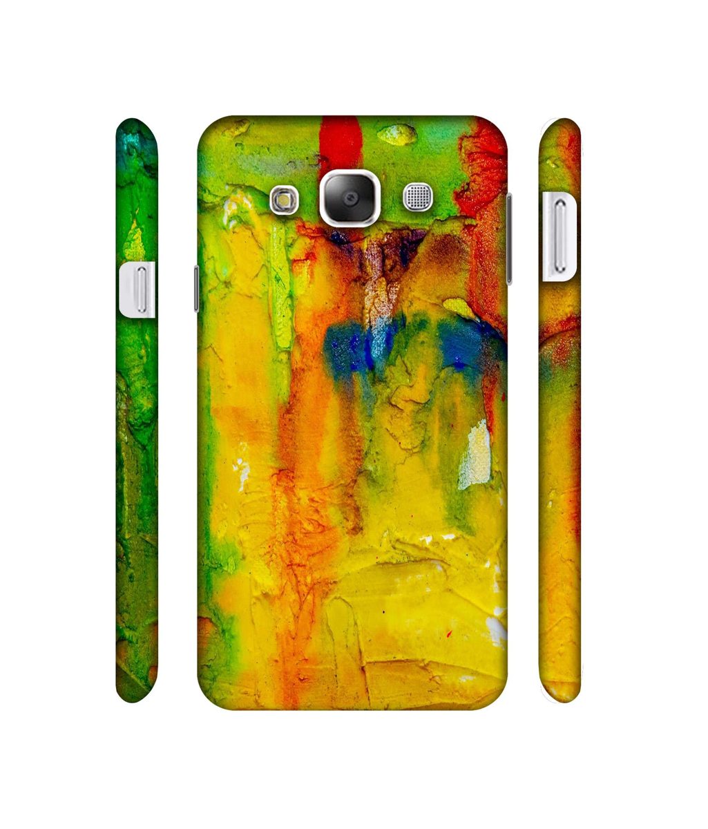 Amazon Brand - Solimo Designer Yellow and Green Paint 3D Printed Hard Back Case Mobile Cover for Samsung Galaxy E5